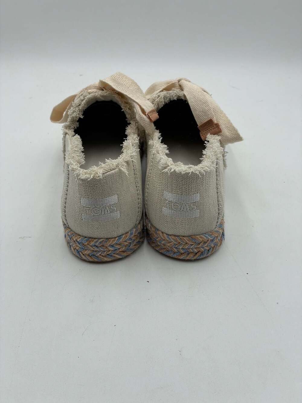TOMS Carolina Lace-Up Espadrille Flats in White Beachside Woven - Picture 3 of 7
